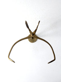 antique brass wall mount ice block tongs