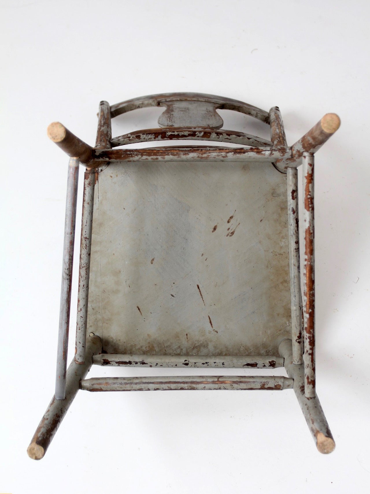 antique American country painted lyre back chair