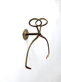 antique brass wall mount ice block tongs