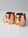 vintage Godinger copper mugs pair