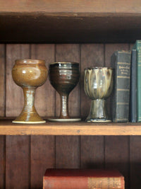 vintage studio pottery chalice set of 3