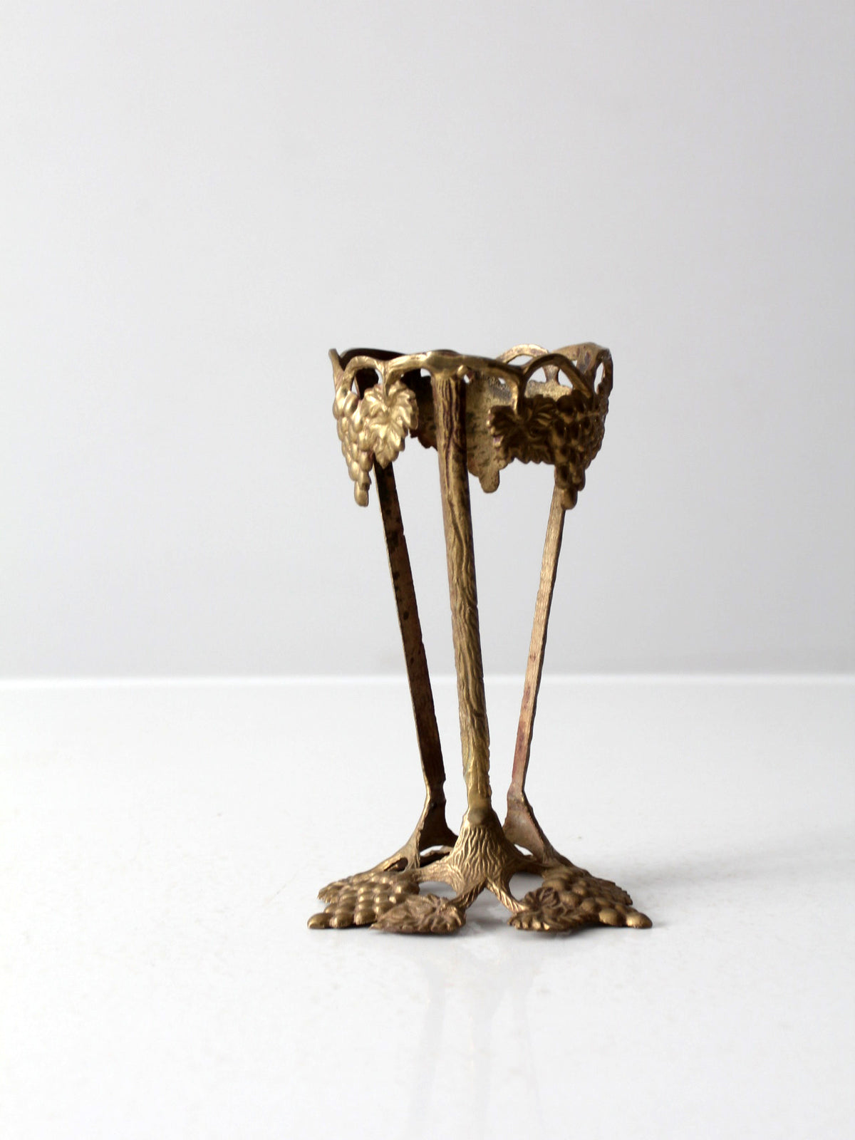 vintage brass grapevine stand