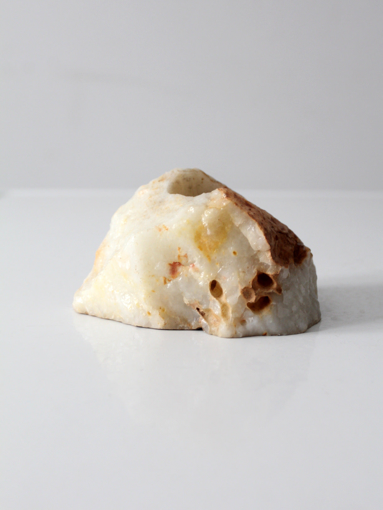 vintage onyx stone candle holder