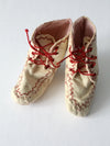 antique embroidered felt baby shoes