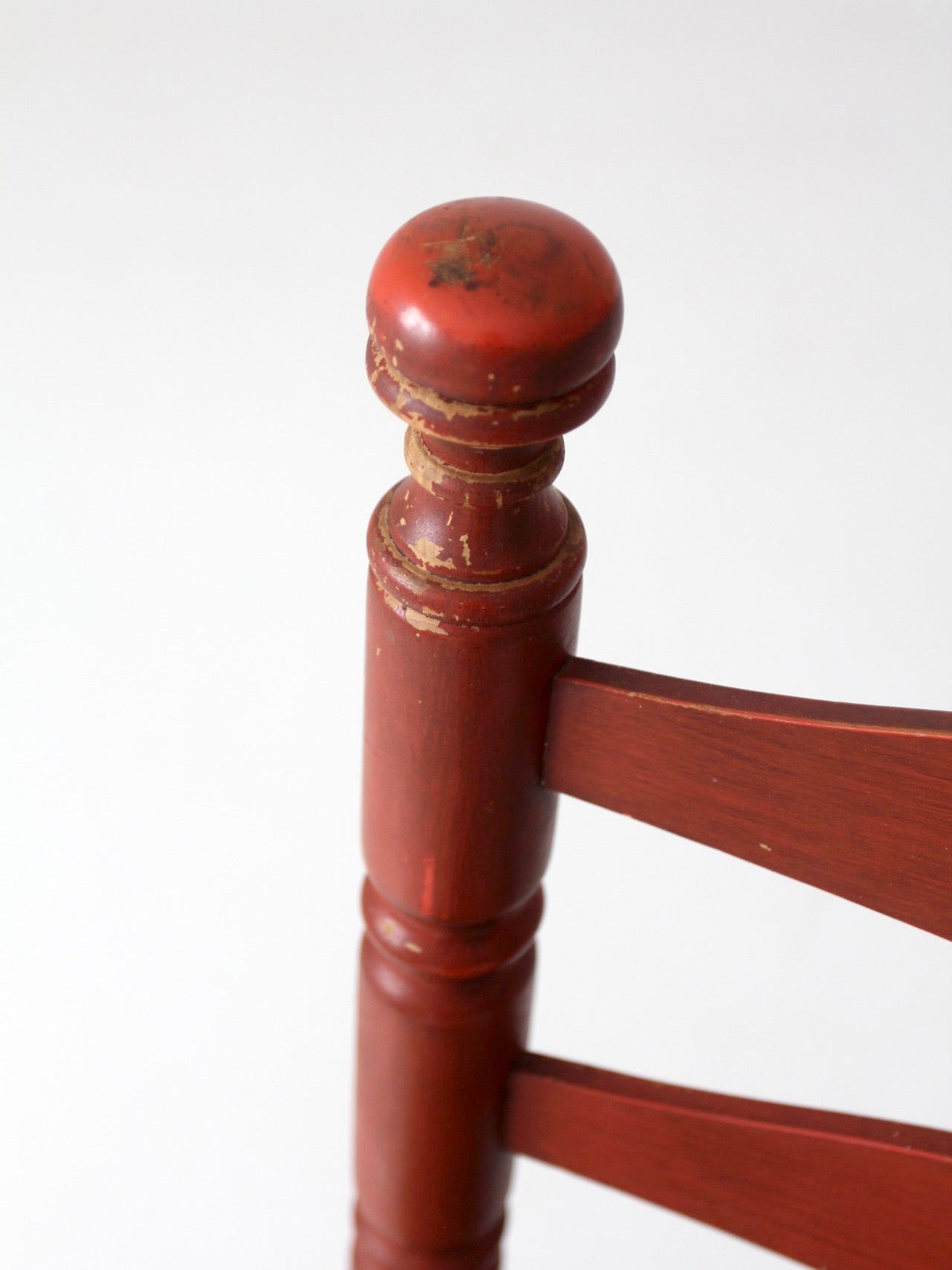 vintage red ladder back rush seat chair