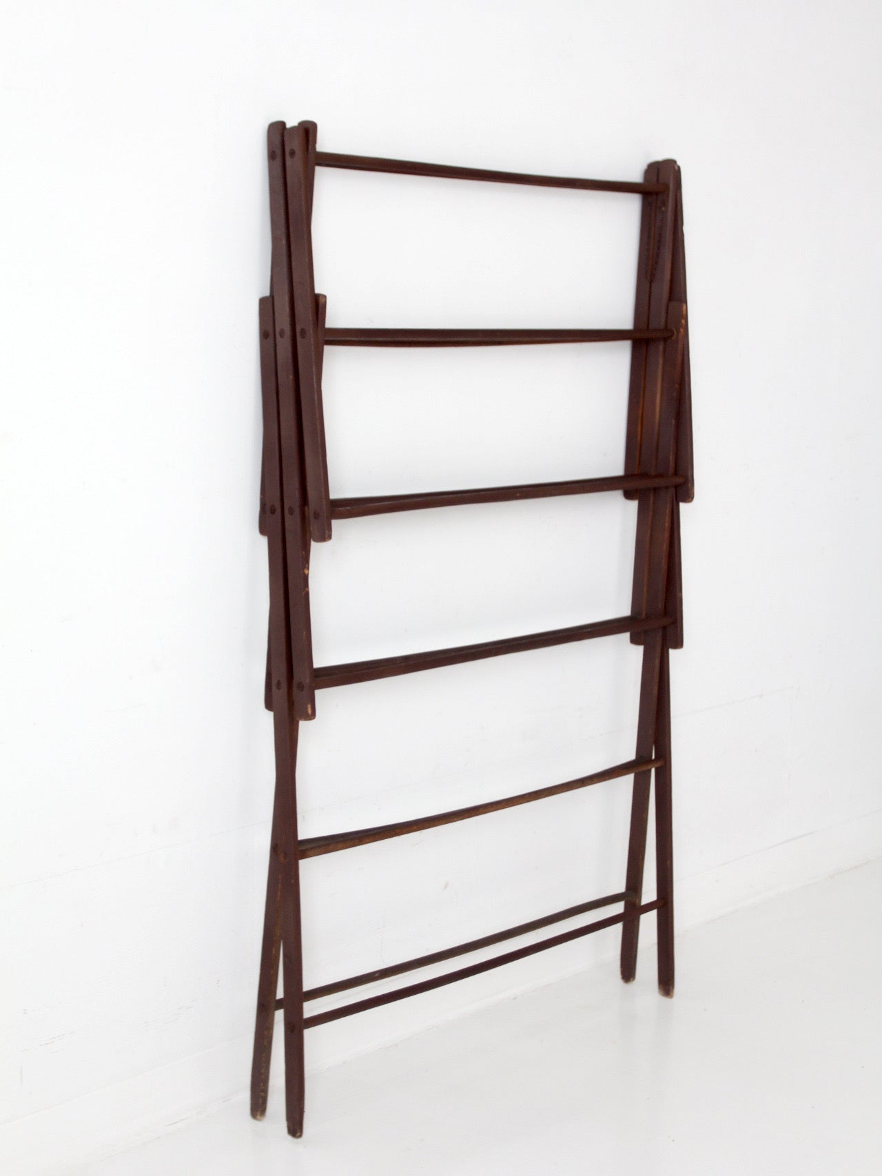 antique primitive folding wood drying rack