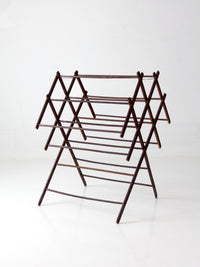 antique primitive folding wood drying rack