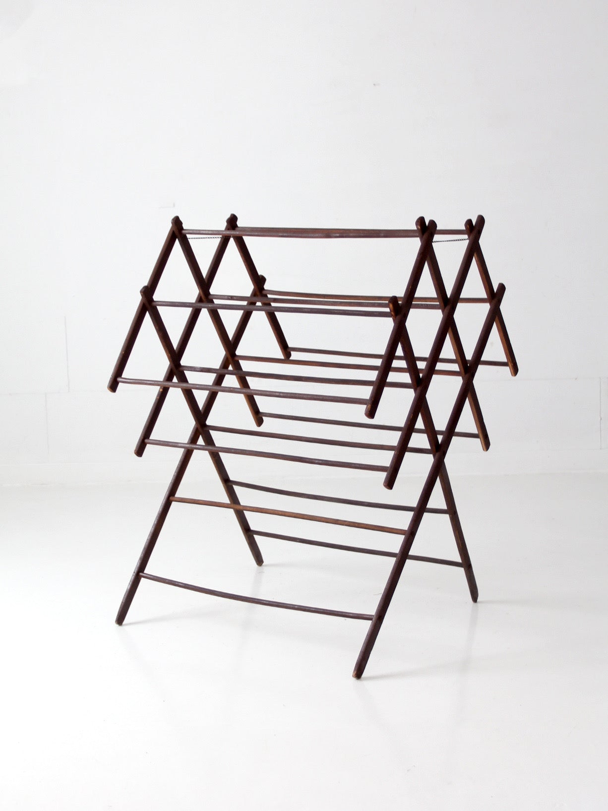 antique primitive folding wood drying rack