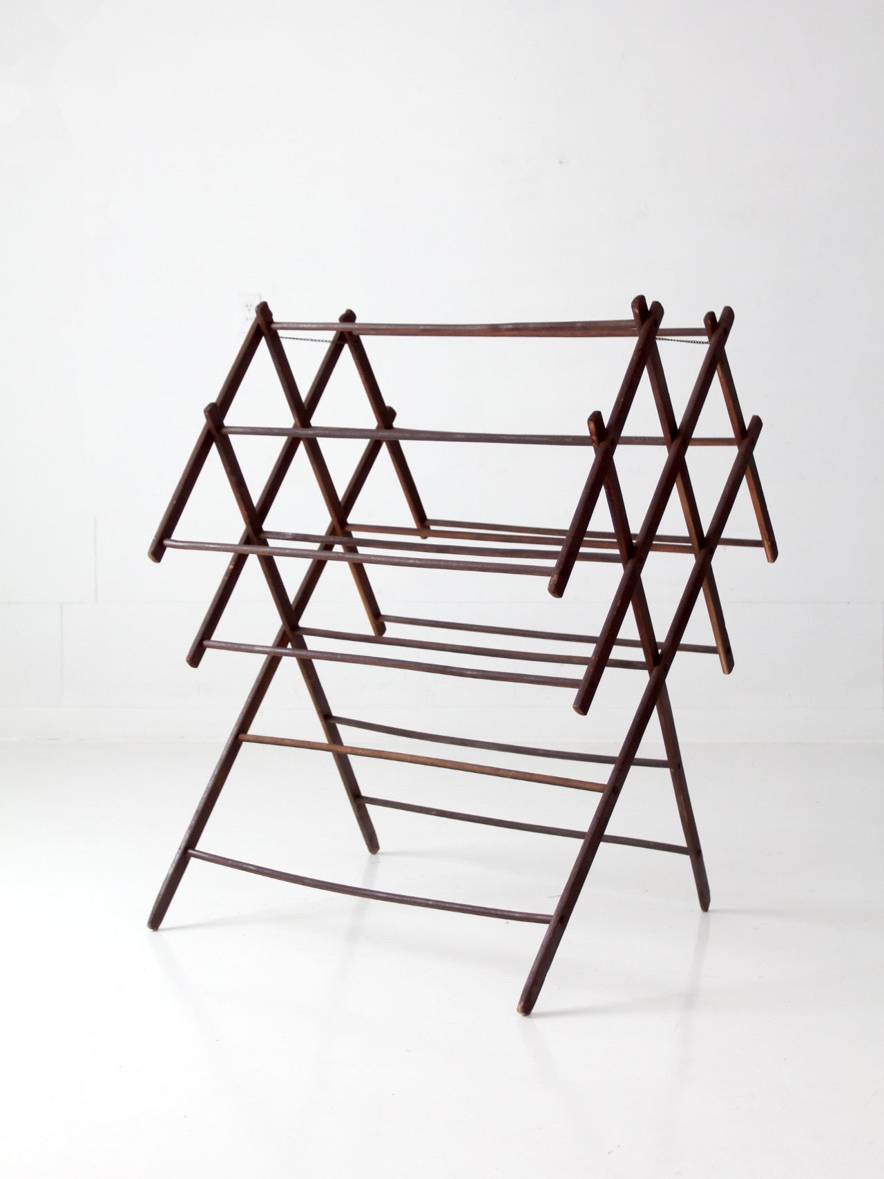 antique primitive folding wood drying rack