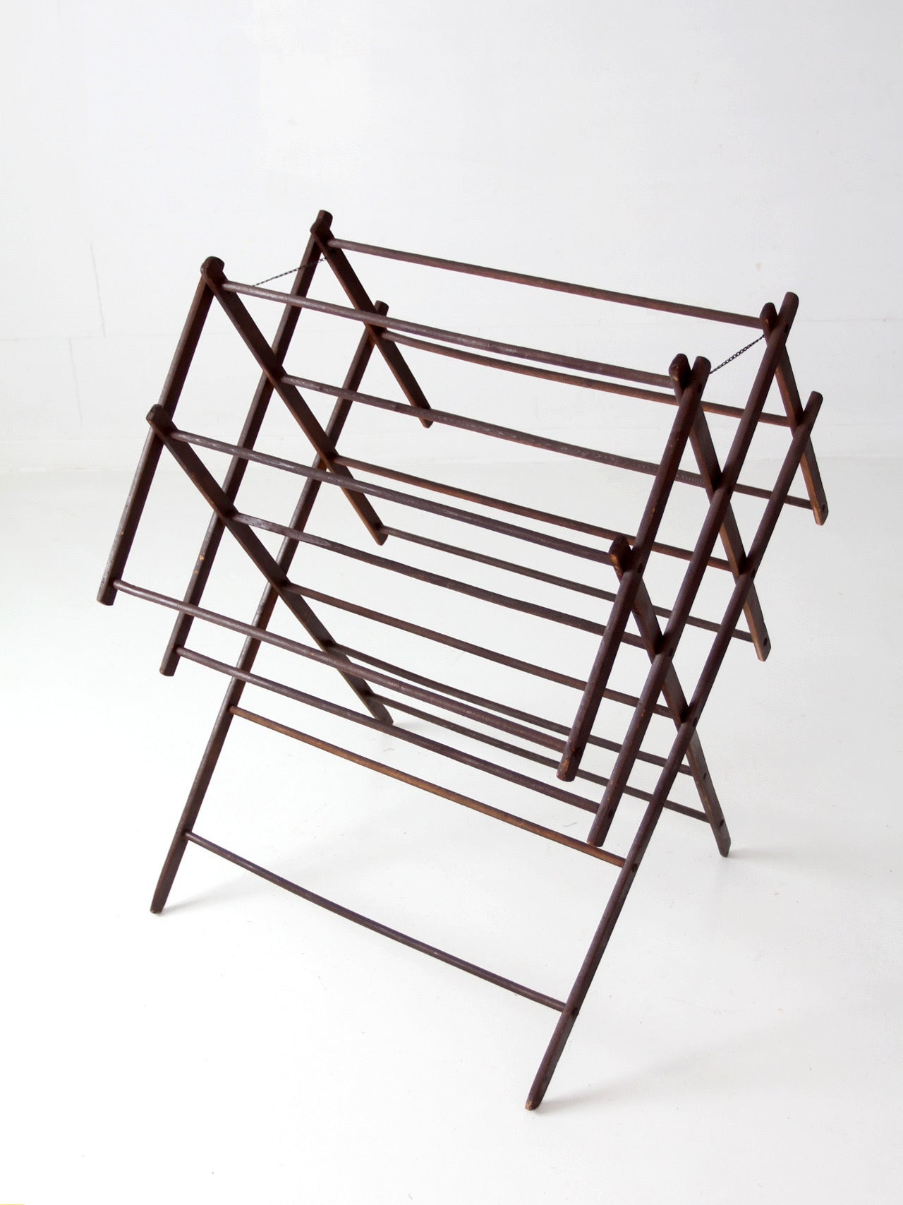 antique primitive folding wood drying rack