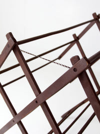 antique primitive folding wood drying rack