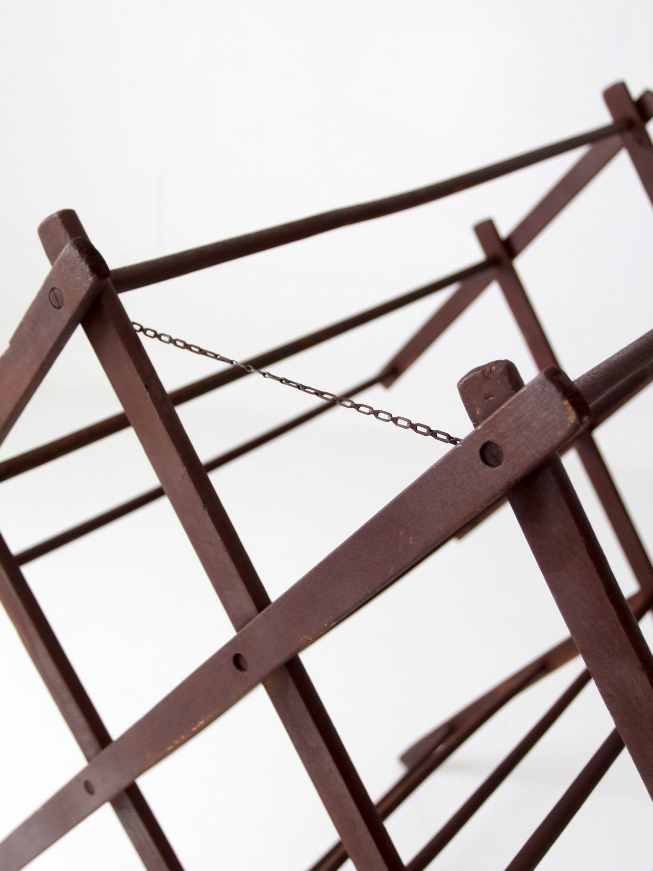 antique primitive folding wood drying rack