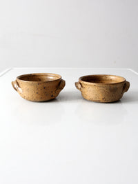 vintage handmade studio pottery bowls pair