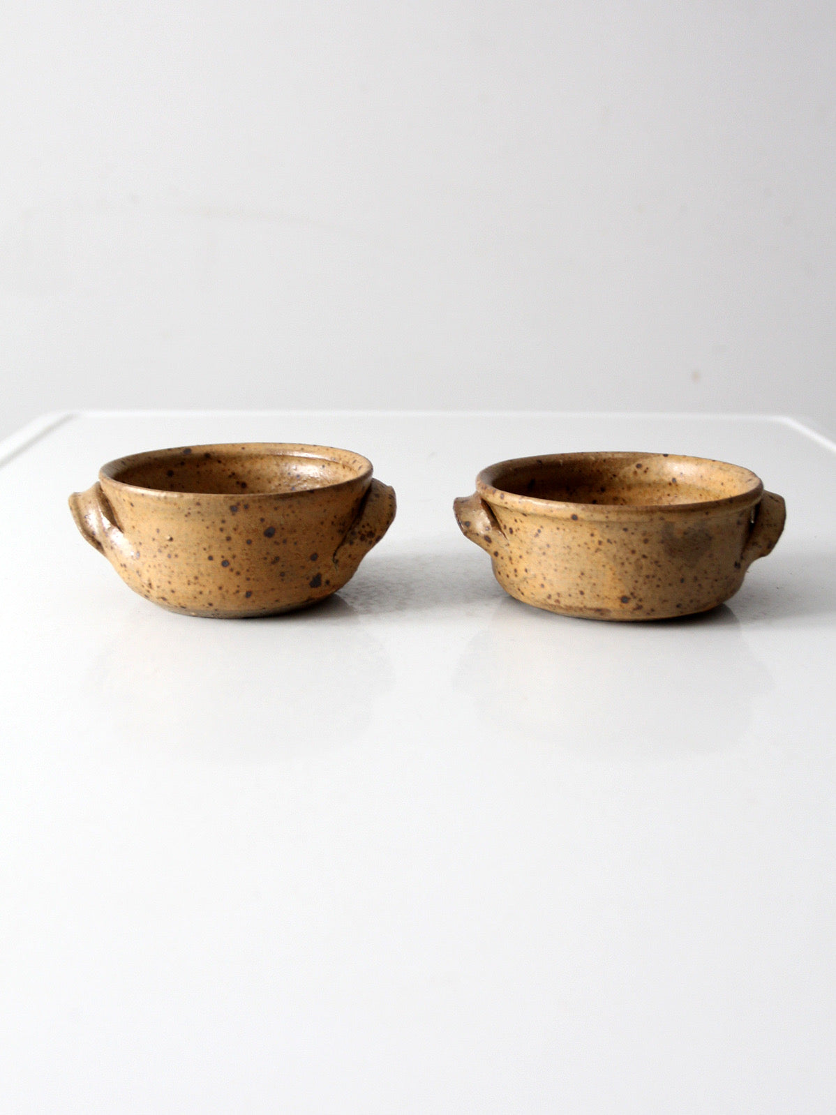 vintage handmade studio pottery bowls pair