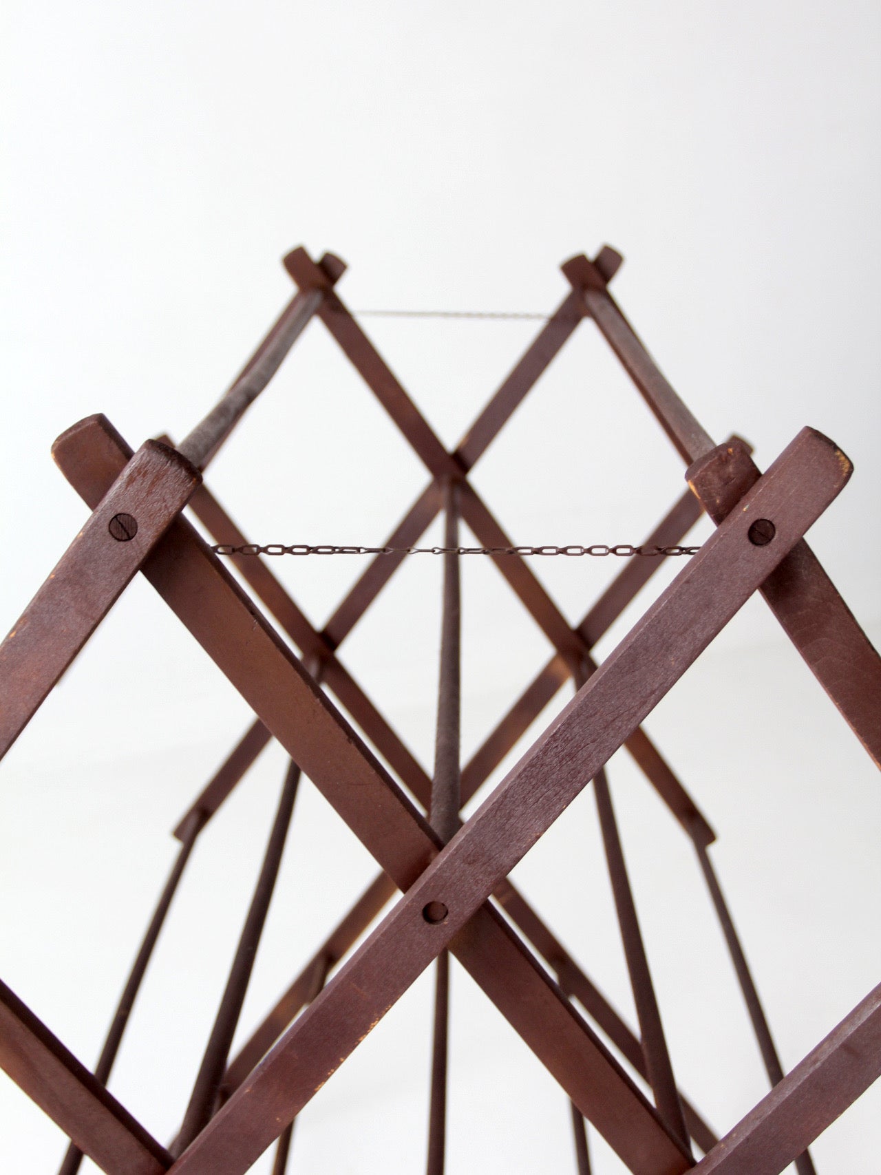antique primitive folding wood drying rack