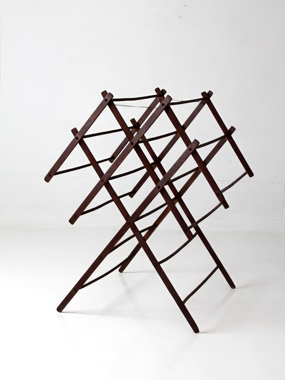 antique primitive folding wood drying rack