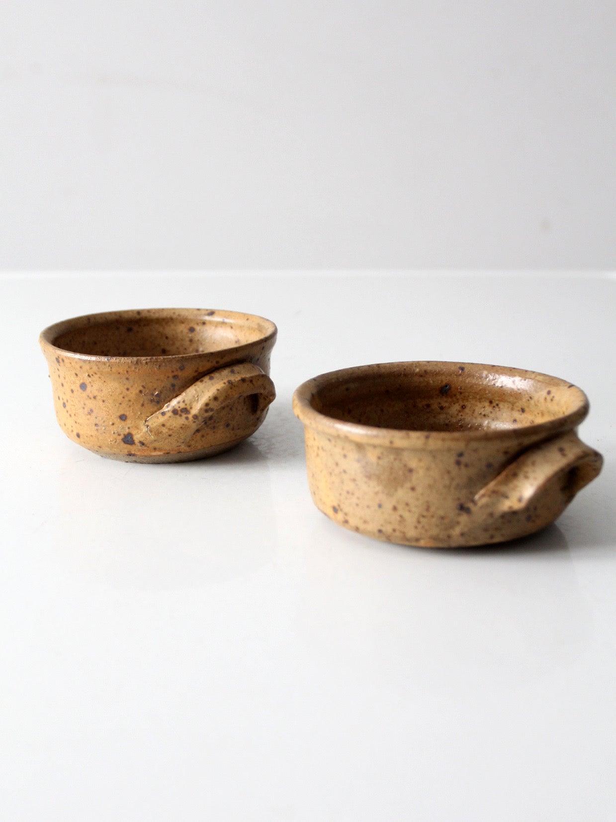 vintage handmade studio pottery bowls pair