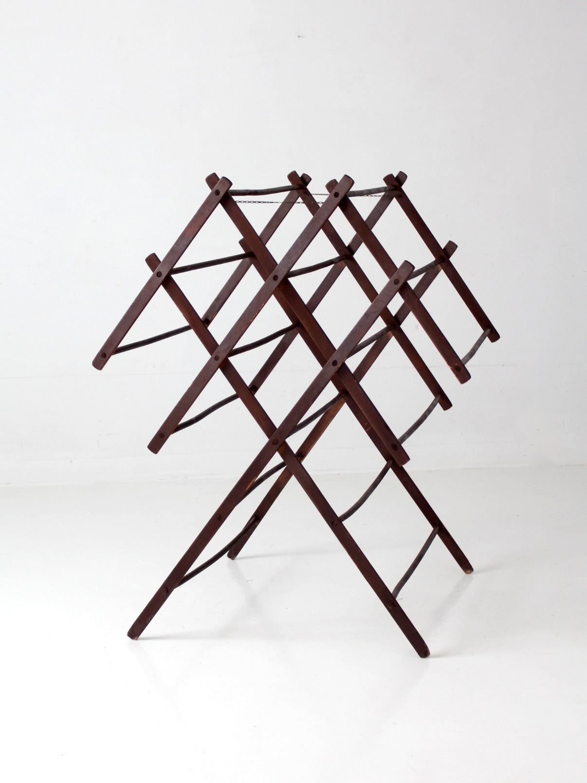 antique primitive folding wood drying rack