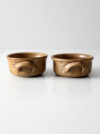 vintage handmade studio pottery bowls pair
