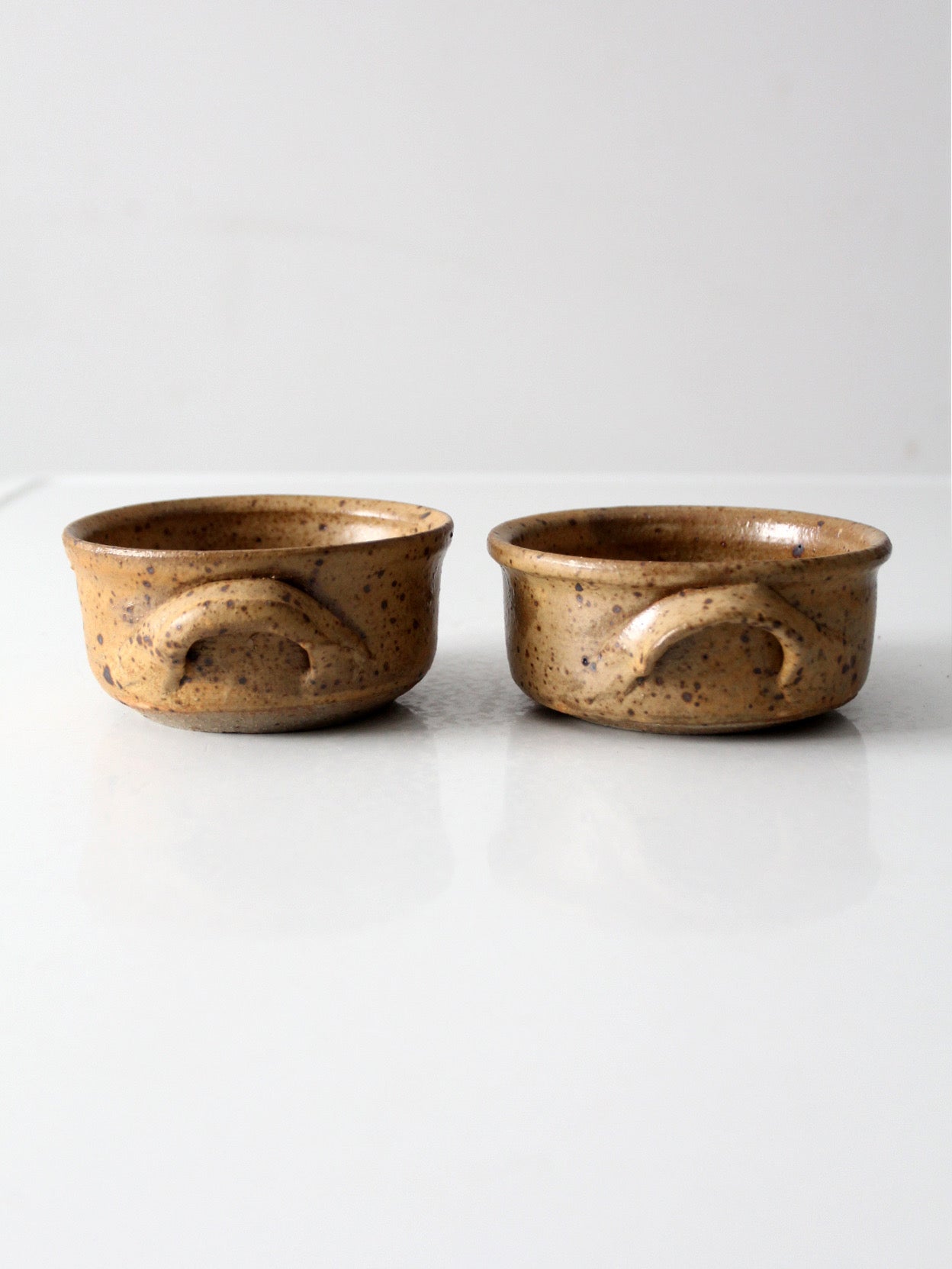 vintage handmade studio pottery bowls pair