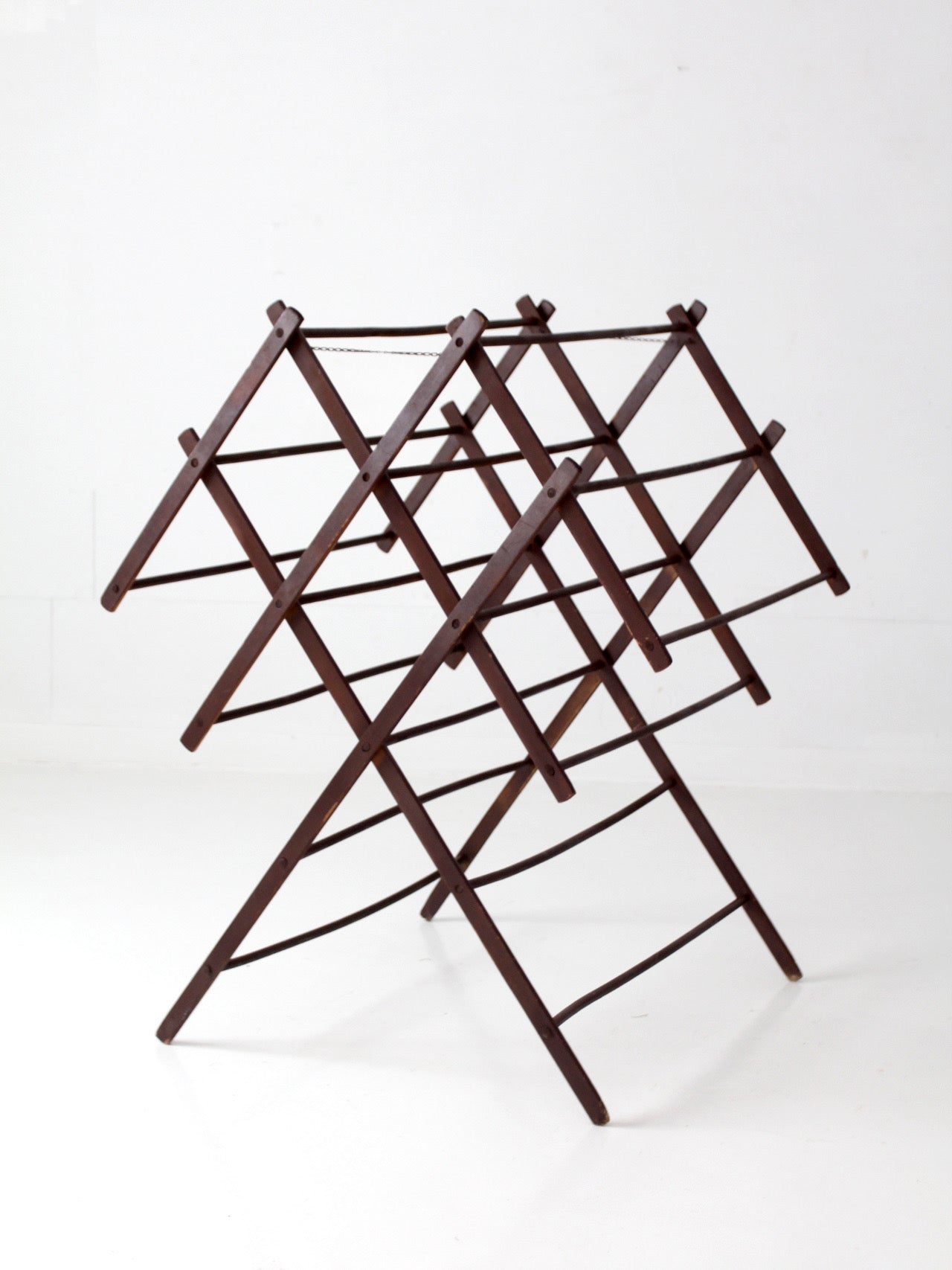 antique primitive folding wood drying rack