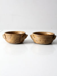 vintage handmade studio pottery bowls pair