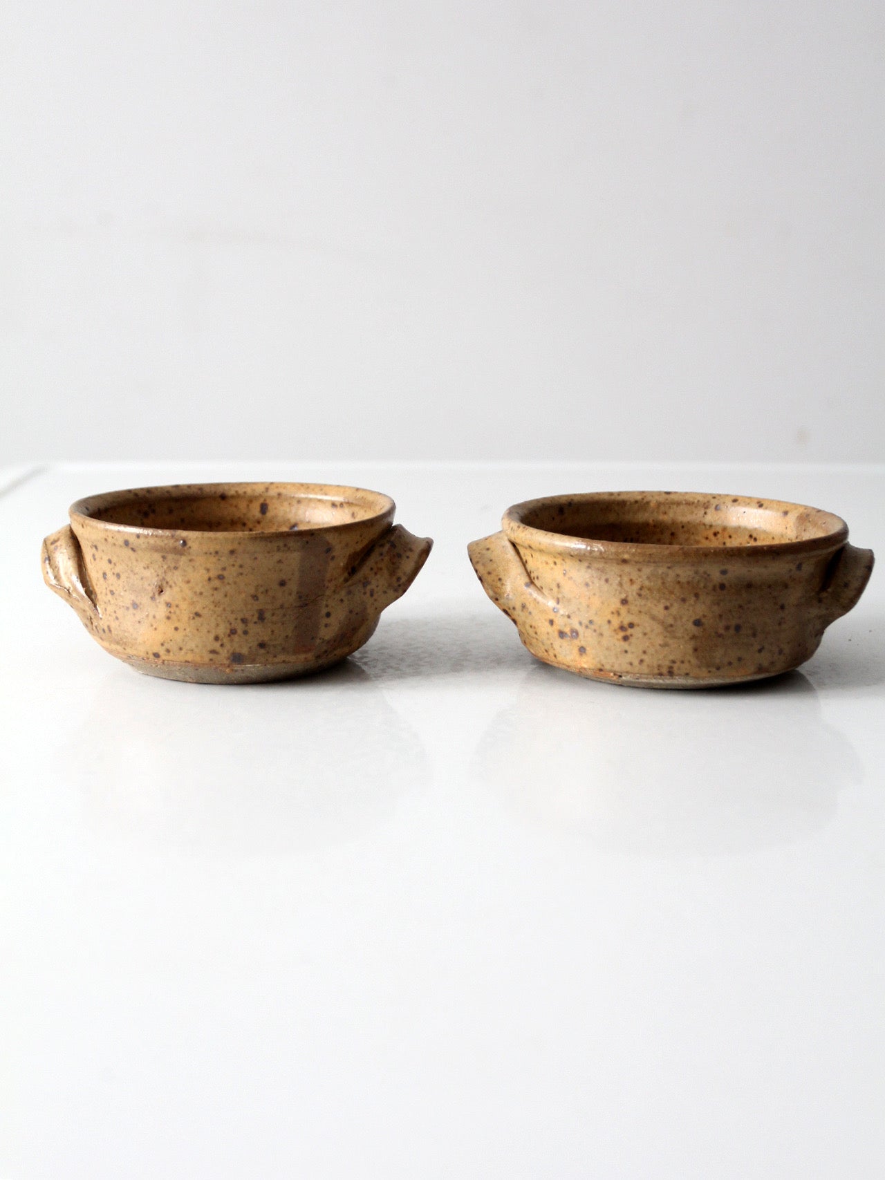 vintage handmade studio pottery bowls pair