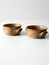 vintage handmade studio pottery bowls pair