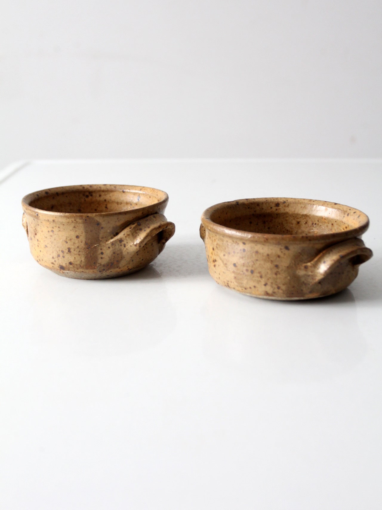 vintage handmade studio pottery bowls pair