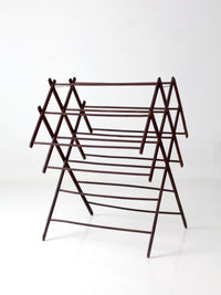 antique primitive folding wood drying rack