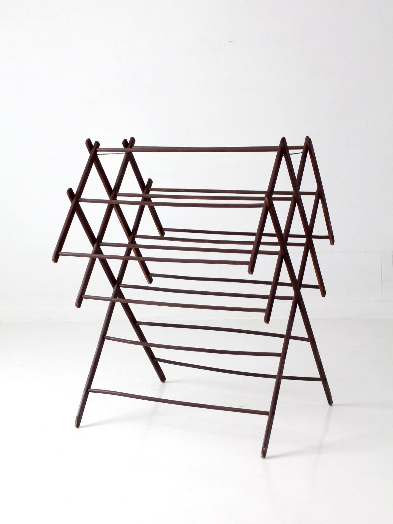 antique primitive folding wood drying rack