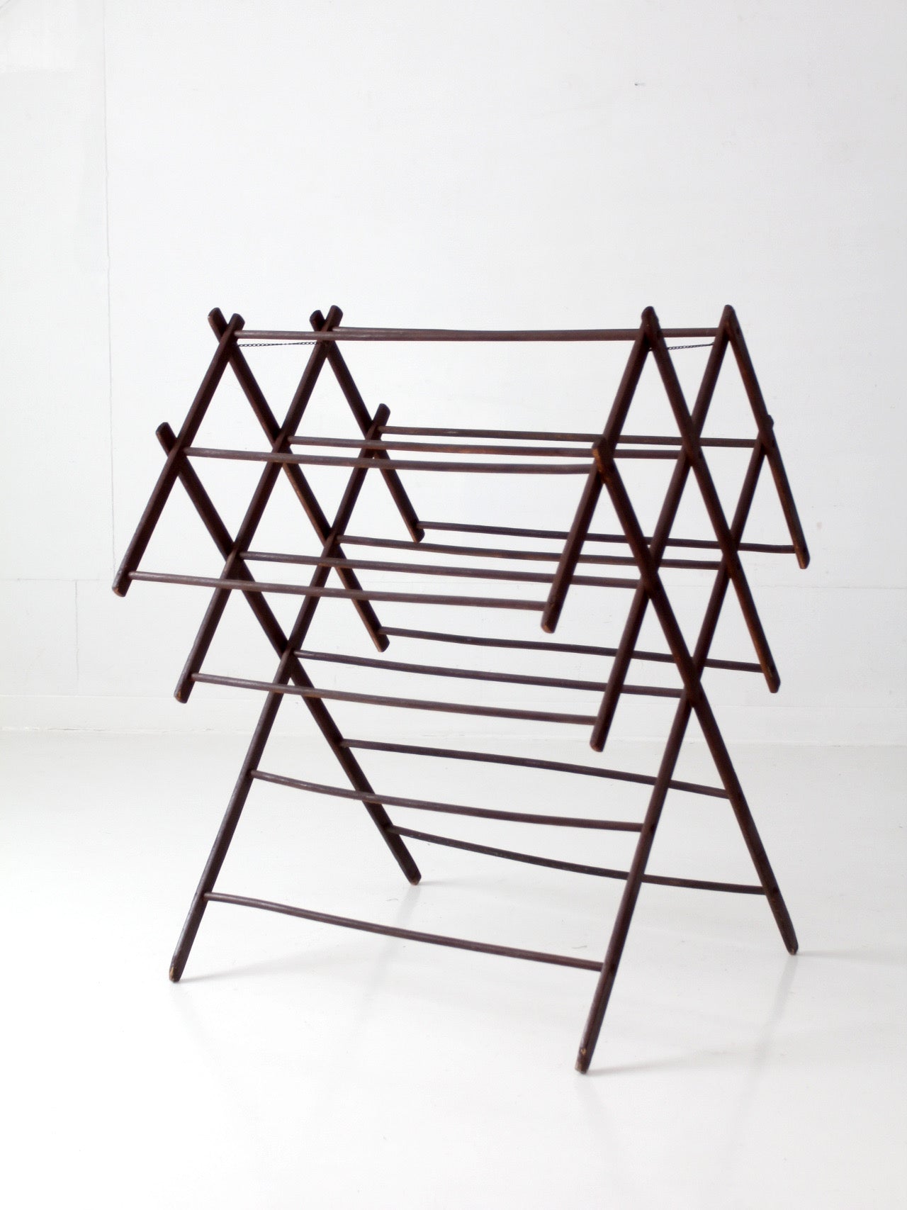 antique primitive folding wood drying rack