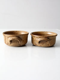 vintage handmade studio pottery bowls pair