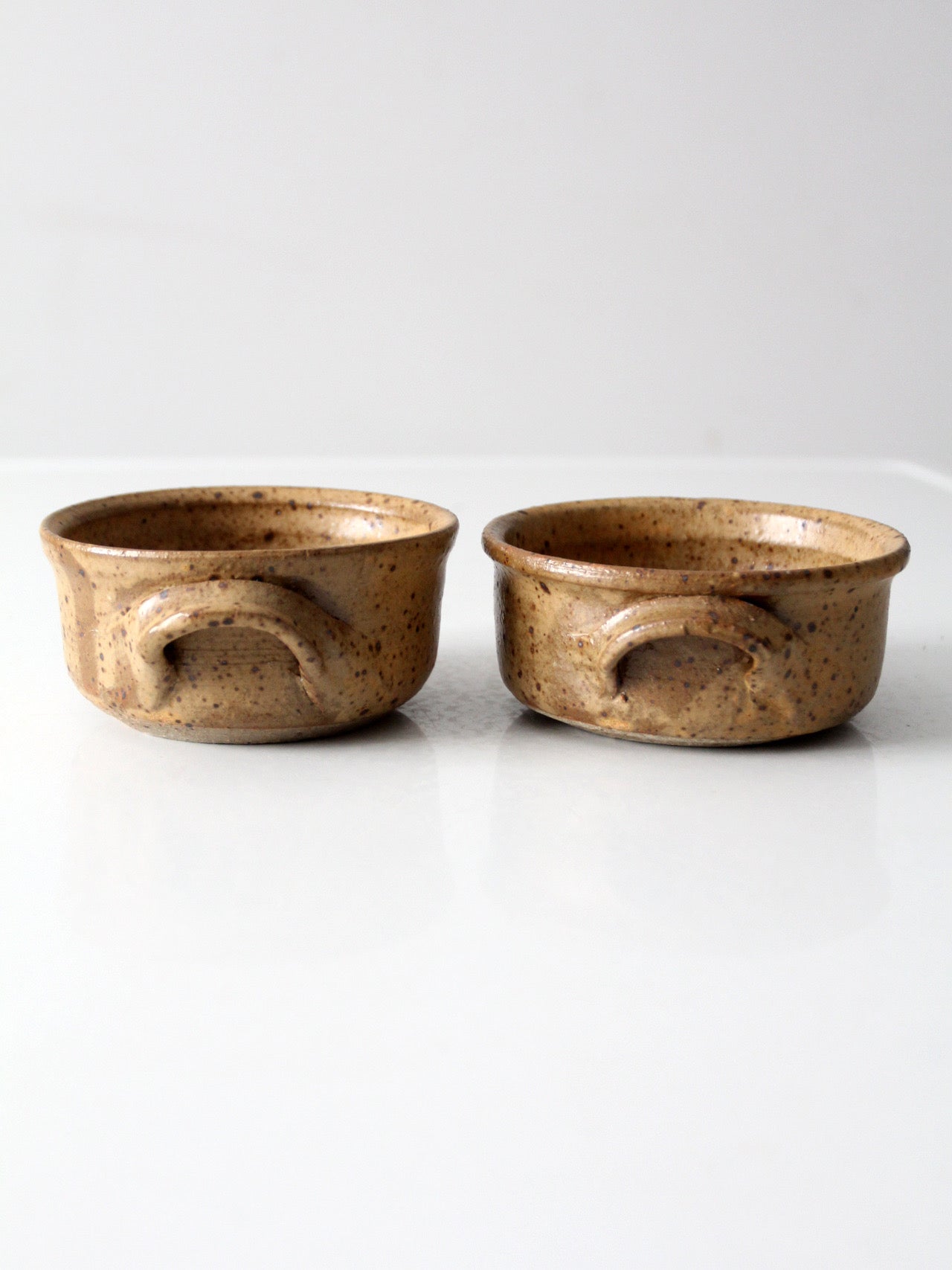 vintage handmade studio pottery bowls pair