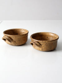 vintage handmade studio pottery bowls pair