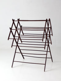 antique primitive folding wood drying rack