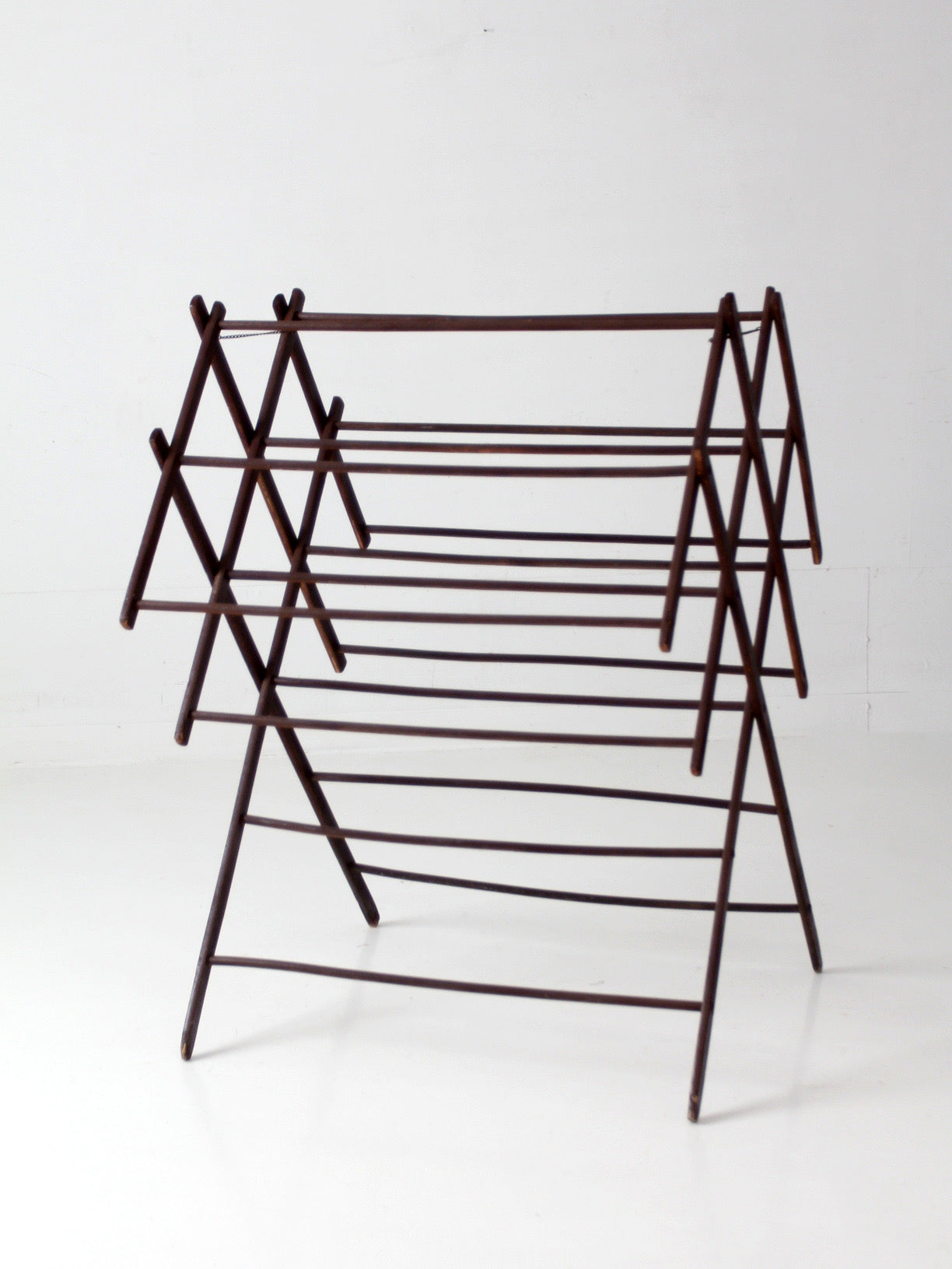 antique primitive folding wood drying rack