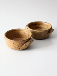 vintage handmade studio pottery bowls pair