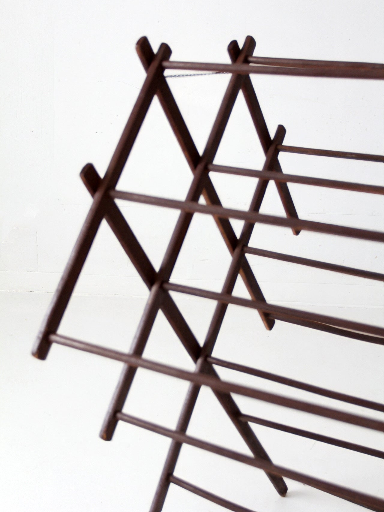 antique primitive folding wood drying rack