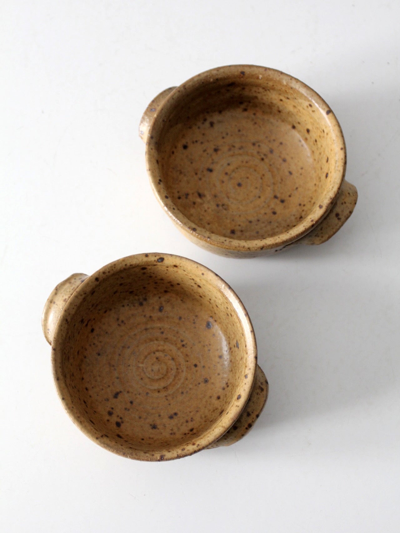 vintage handmade studio pottery bowls pair