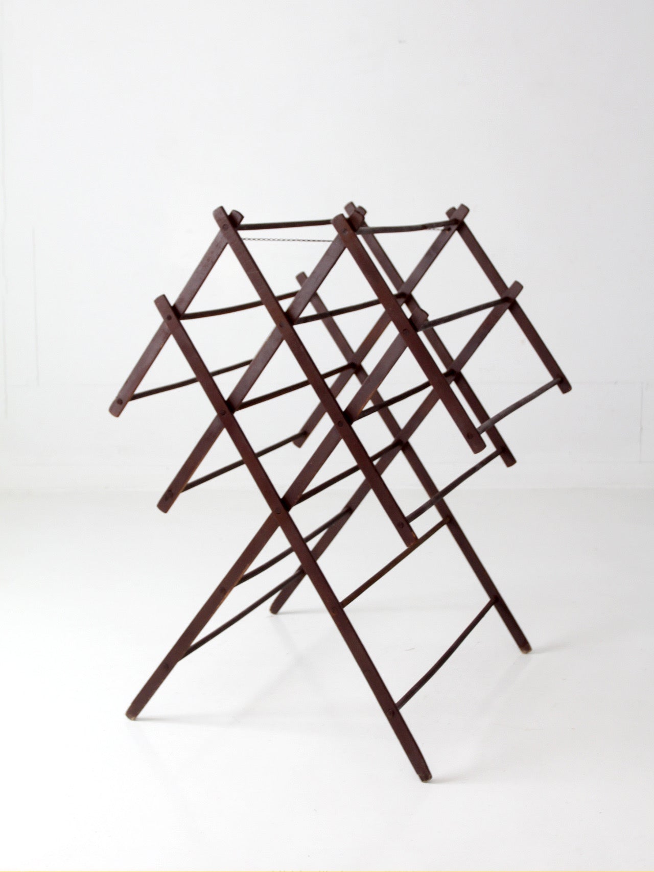 antique primitive folding wood drying rack