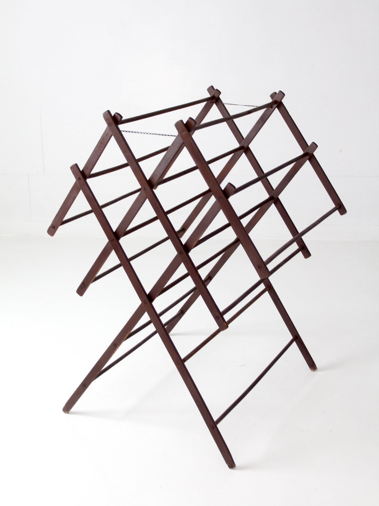 antique primitive folding wood drying rack