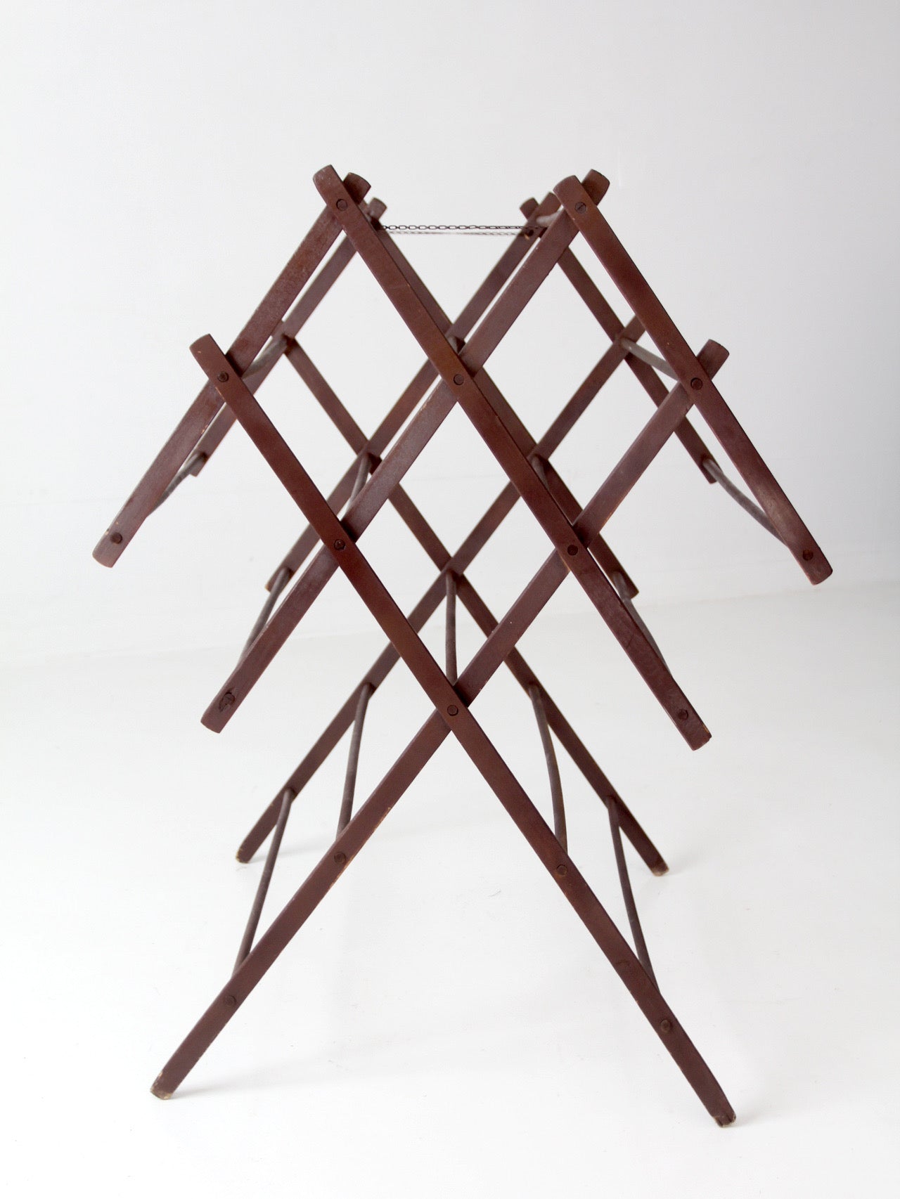 antique primitive folding wood drying rack