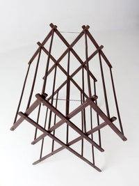 antique primitive folding wood drying rack
