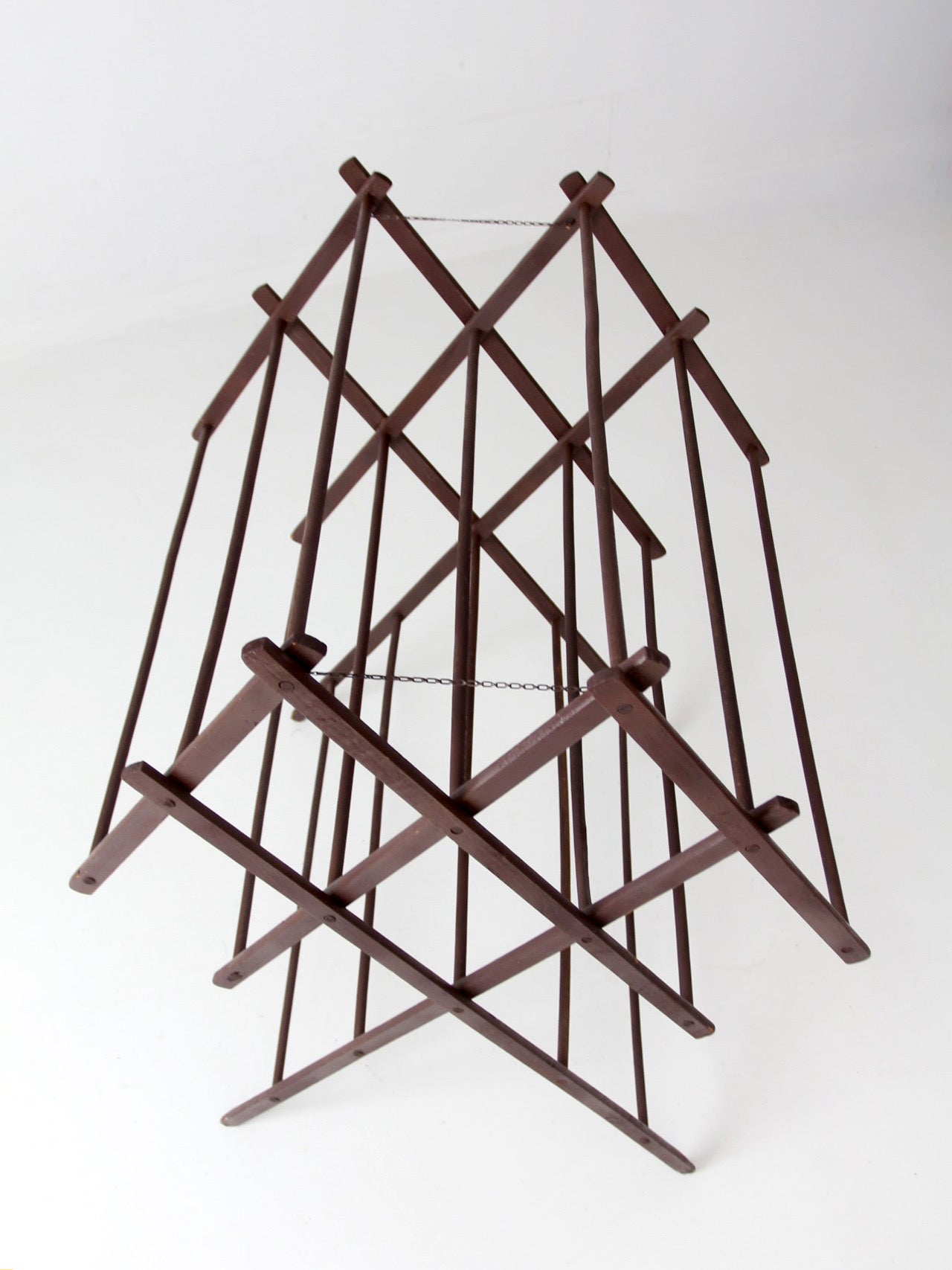 antique primitive folding wood drying rack