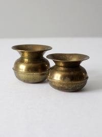 vintage brass cuspidor pair