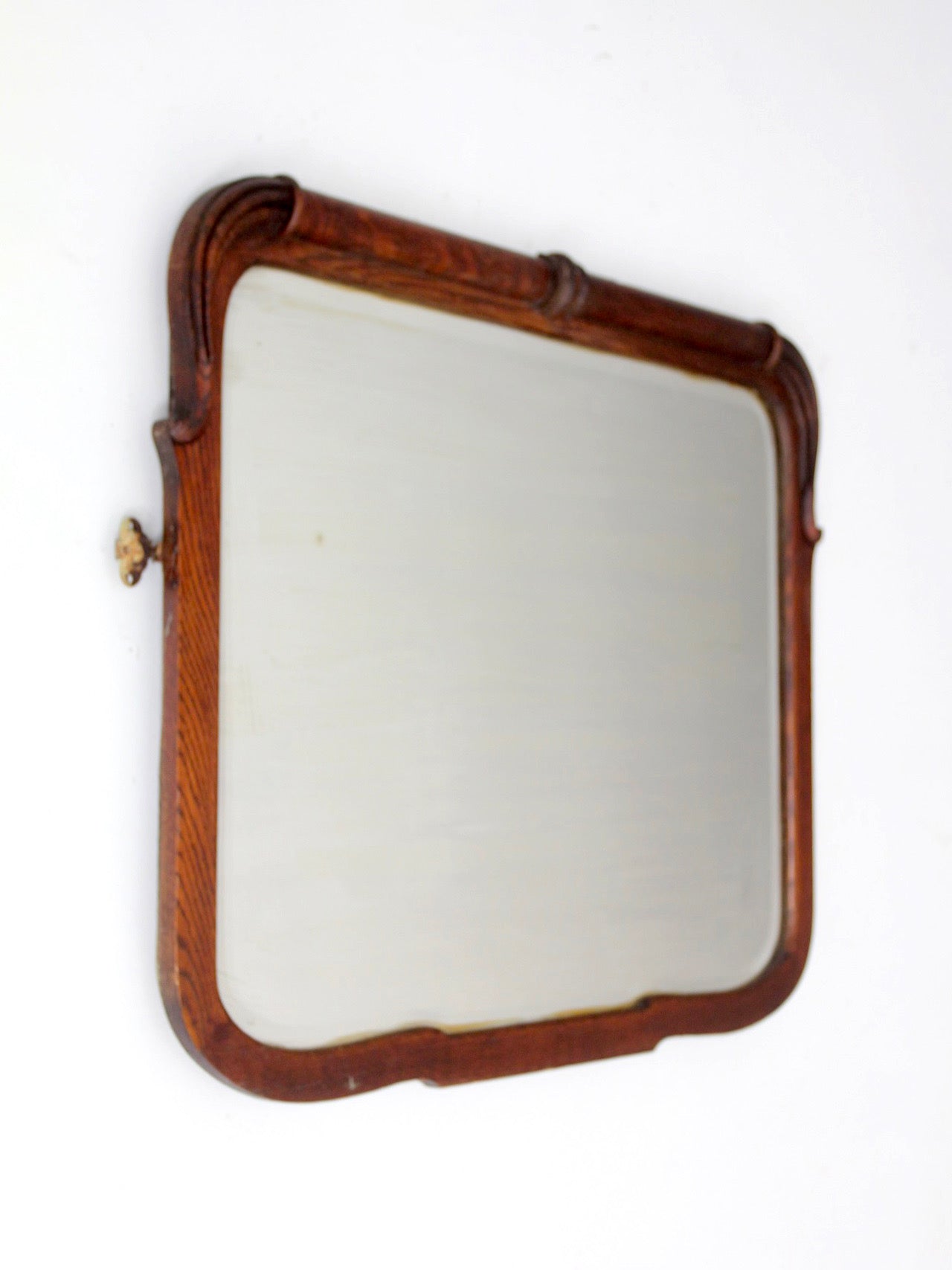antique Art Nouveau beveled glass wall mirror
