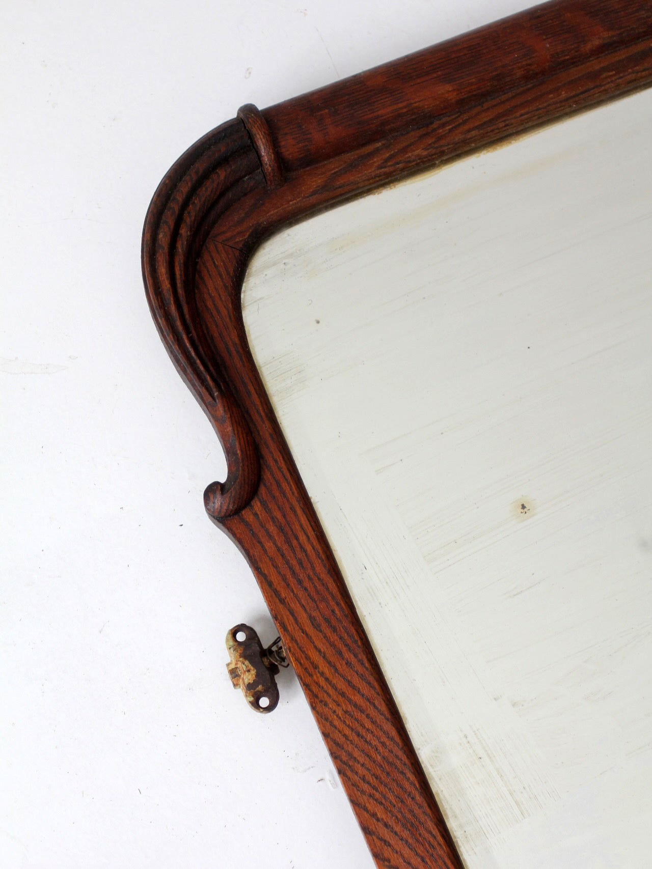 antique Art Nouveau beveled glass wall mirror