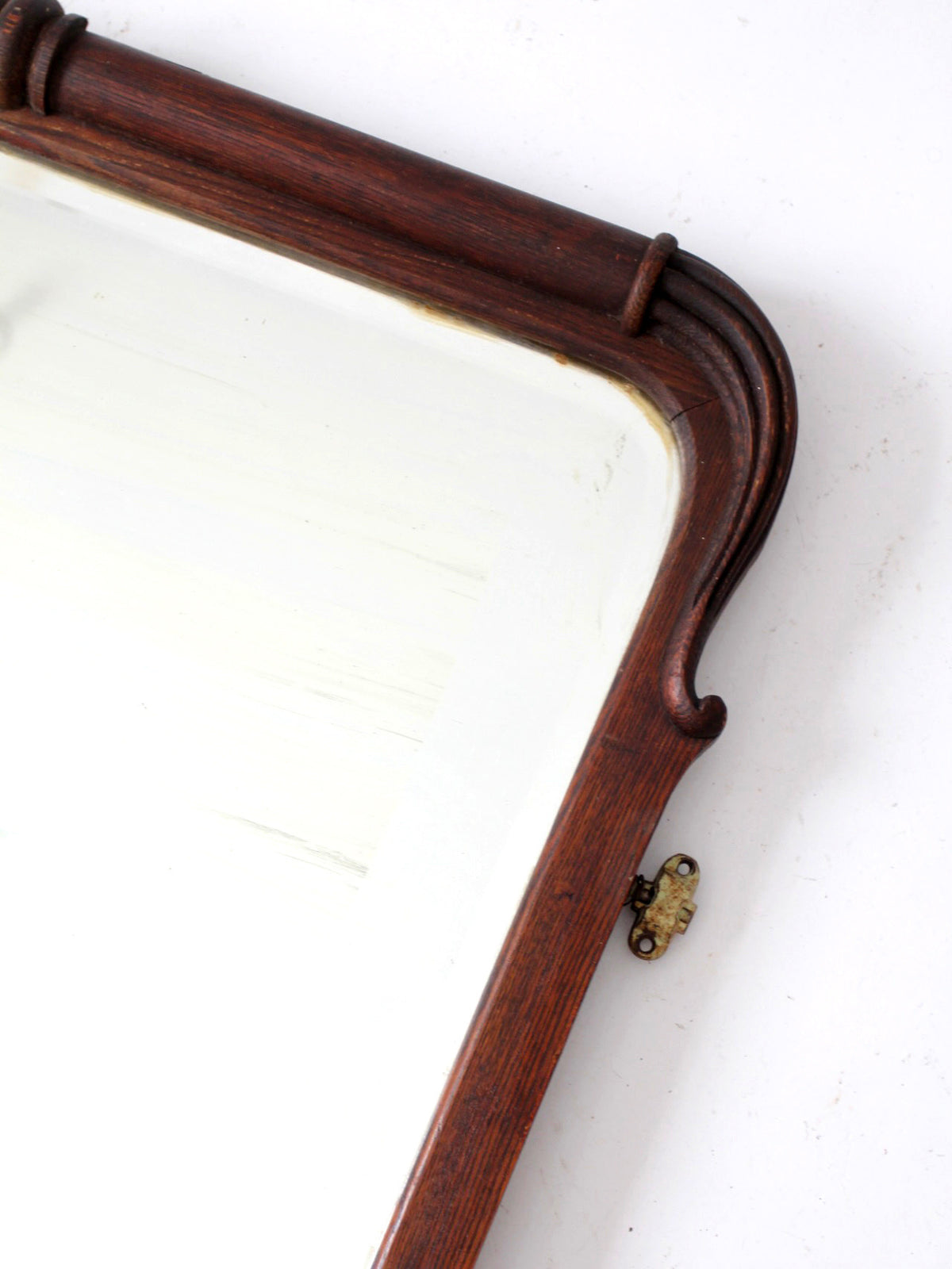 antique Art Nouveau beveled glass wall mirror
