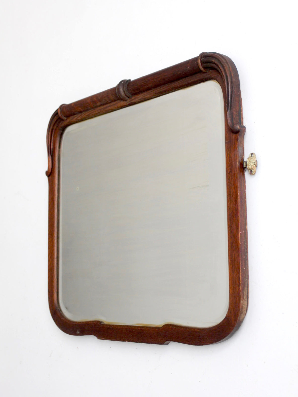 antique Art Nouveau beveled glass wall mirror